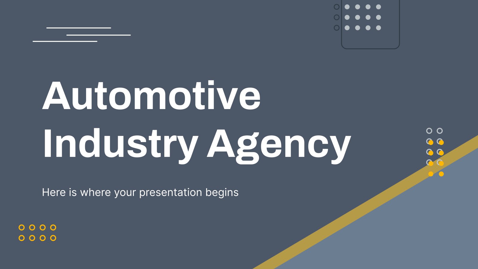 Plantilla de presentación Agencia de la industria automotriz