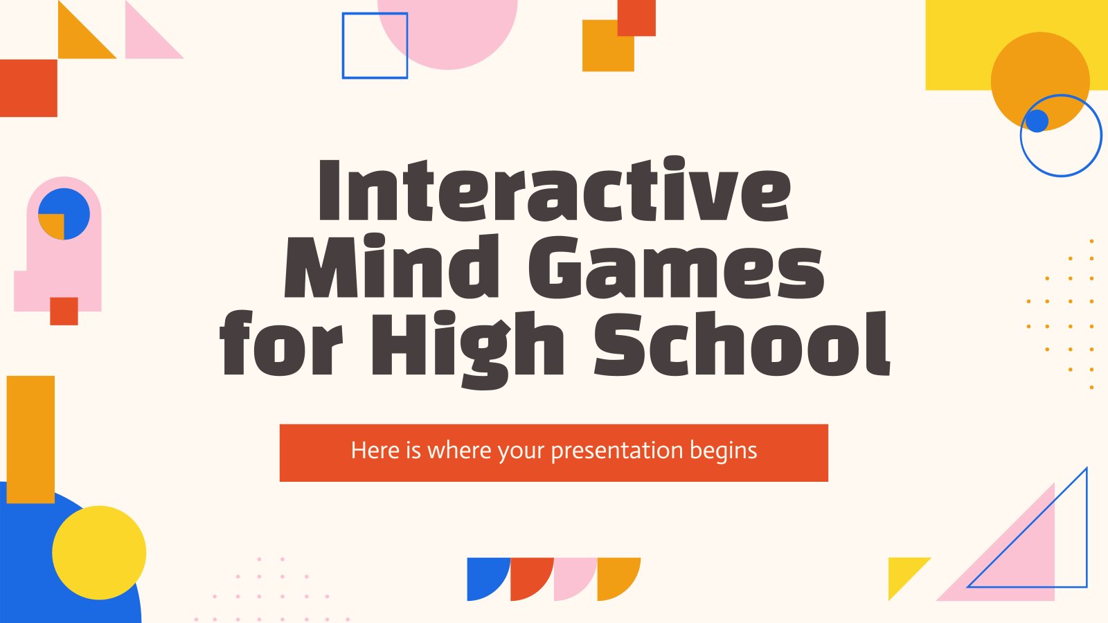 Plantilla de presentación Juegos mentales interactivos para la escuela secundaria