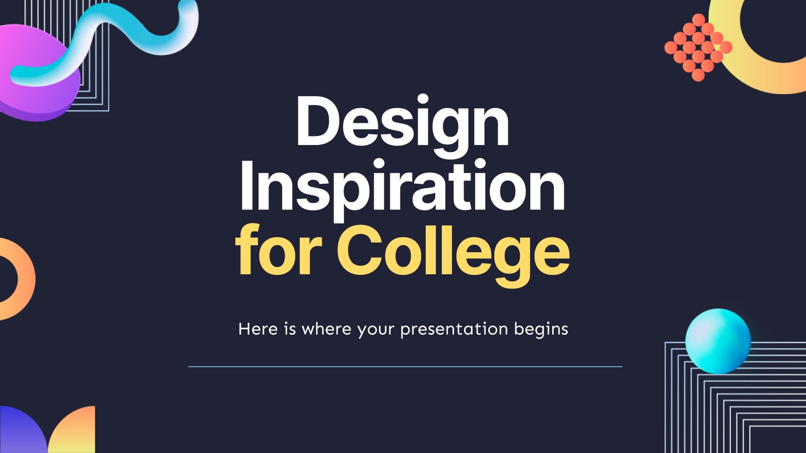 Design-Inspiration für das College Präsentationsvorlage