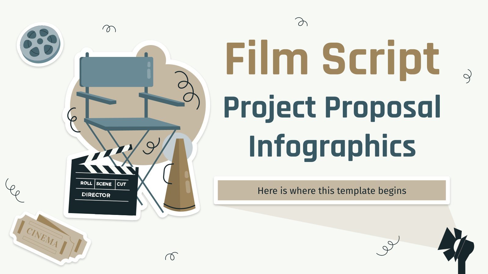 Modelo de apresentação Infográficos da proposta do projeto de roteiro de filme