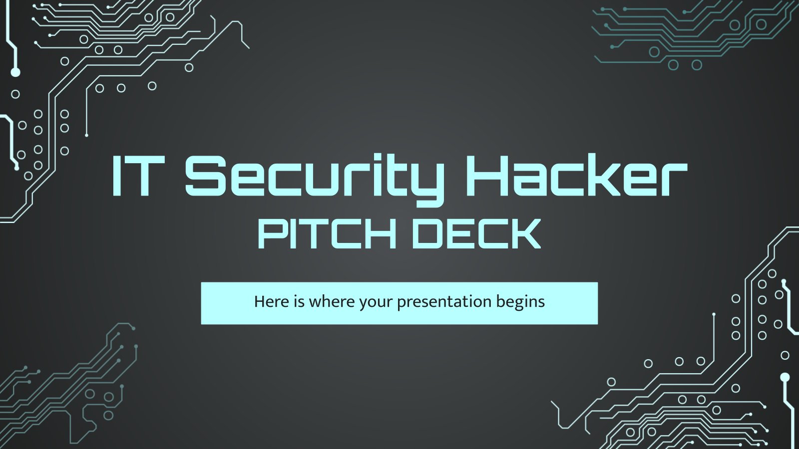 IT Security Hacker Pitch Deck presentation template 