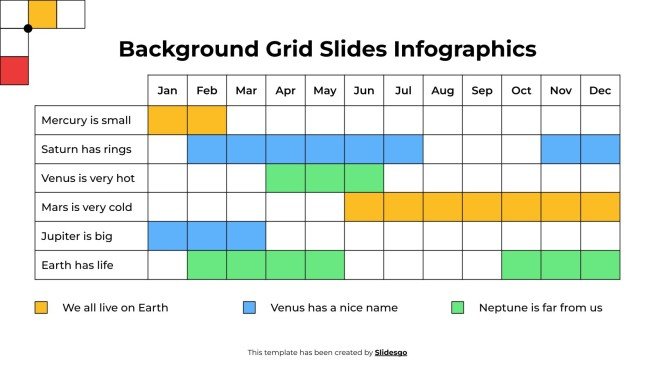 Background Grid Slides Infographics Presentation