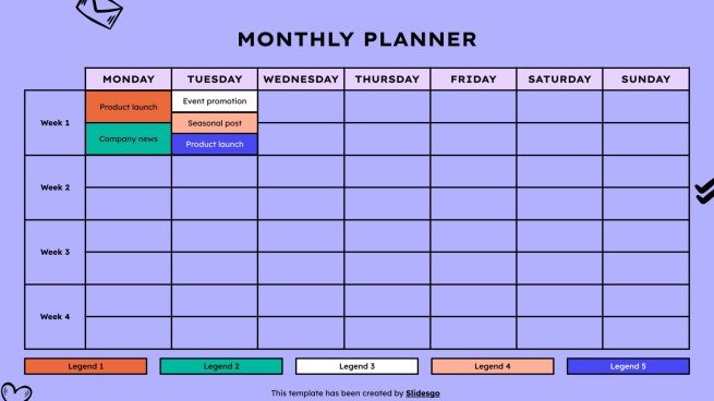 Colorful Doodle Slides for Social Media Plan Presentation