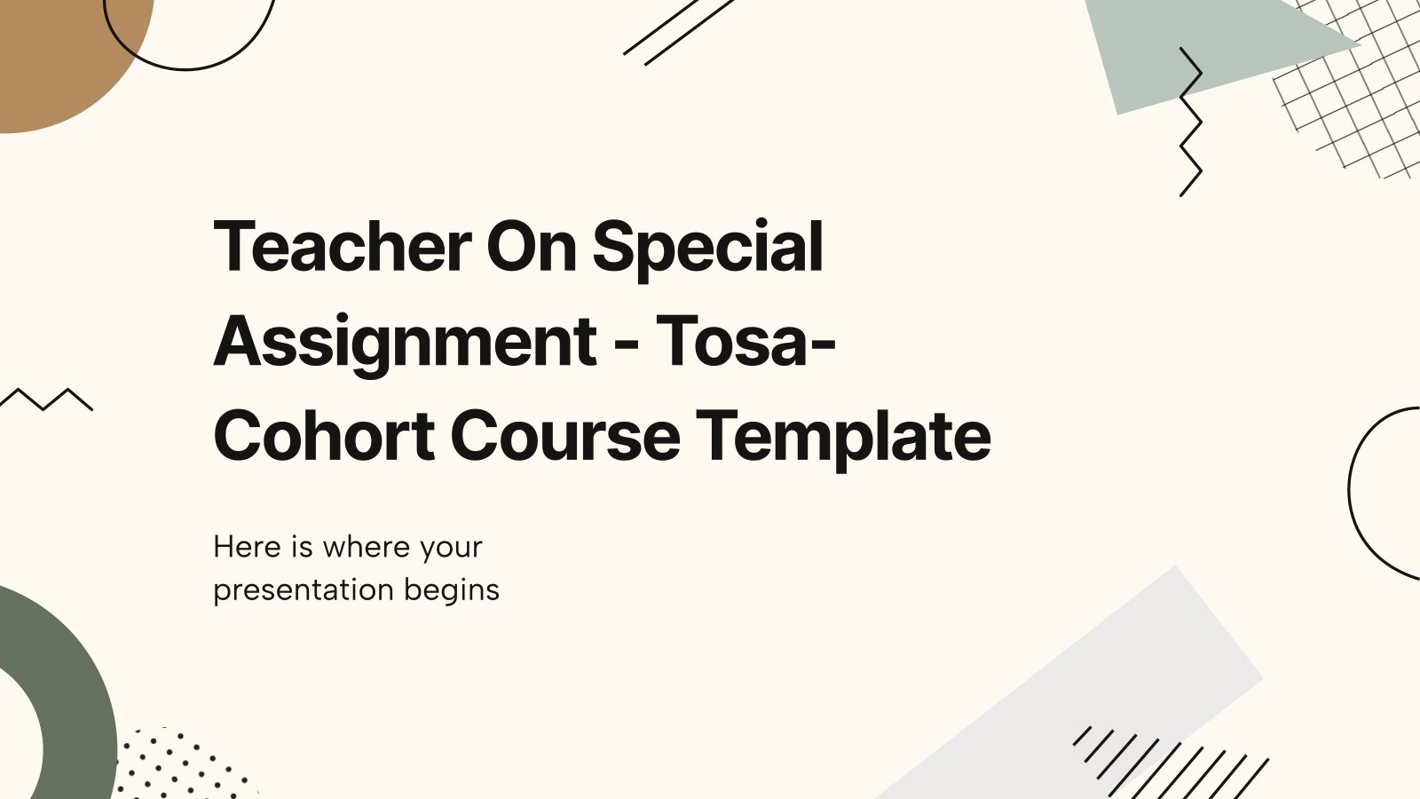 Teacher On Special Assignment - TOSA- Cohort Course Template presentation template 