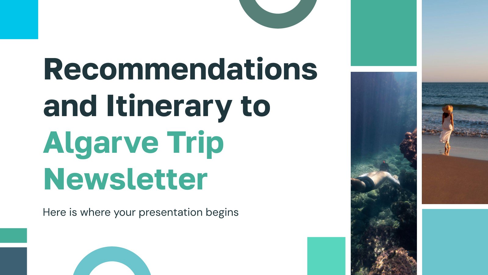 Recommendations and Itinerary to Algarve Trip Newsletter presentation template 