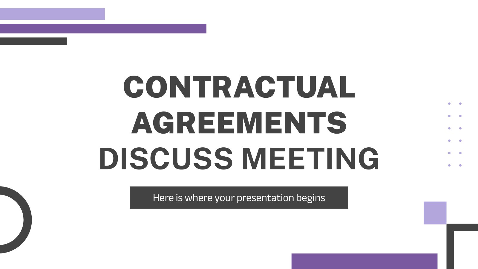 Contractual Agreements Discuss Meeting presentation template 