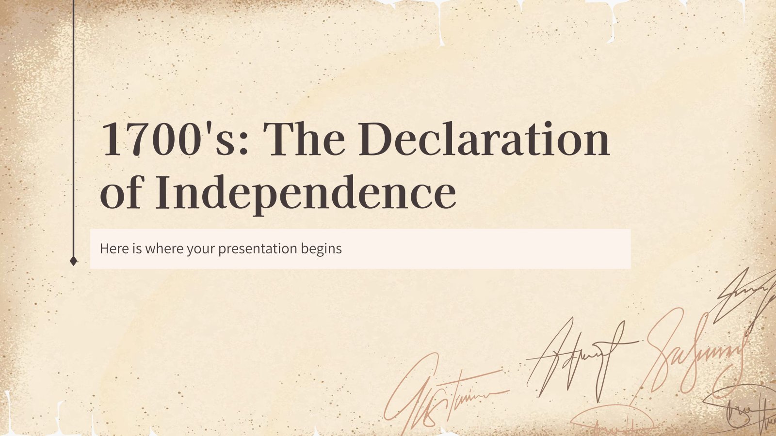 1700's: The Declaration of Independence presentation template 