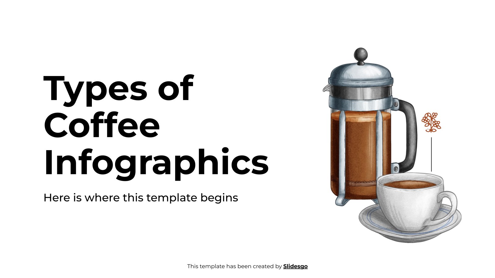 Arten von Kaffee-Infografiken Präsentationsvorlage