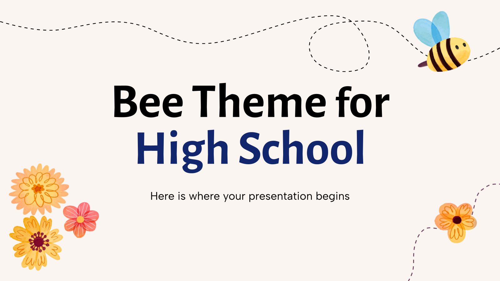 Bee Theme for High School presentation template 