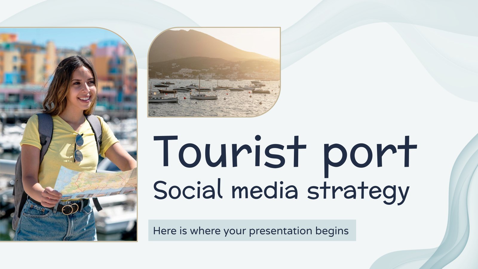 Social-Media-Strategie für Touristenhäfen Präsentationsvorlage