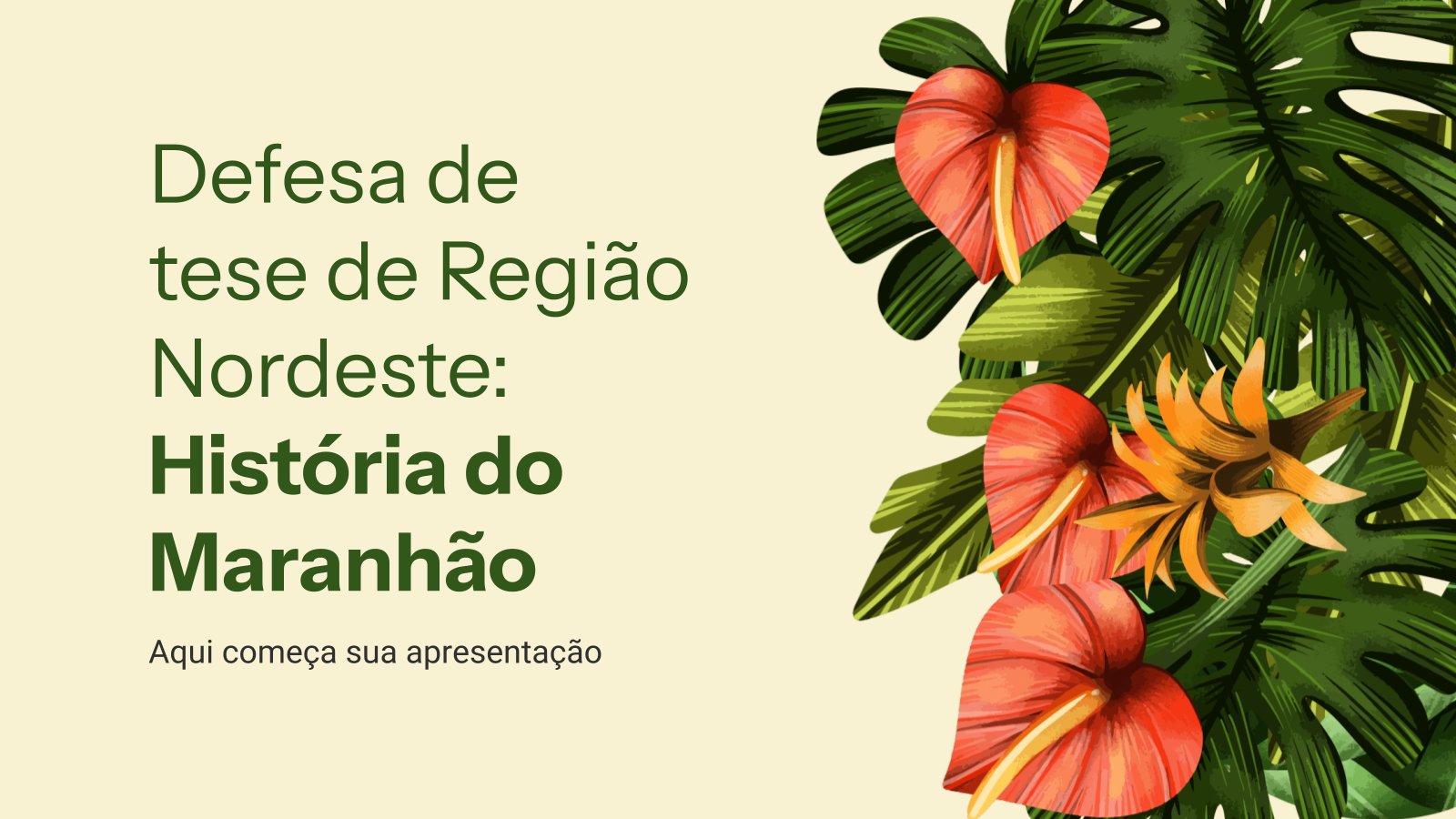 Nordostregion: Geschichte der Verteidigung der Maranhão-Dissertation Präsentationsvorlage