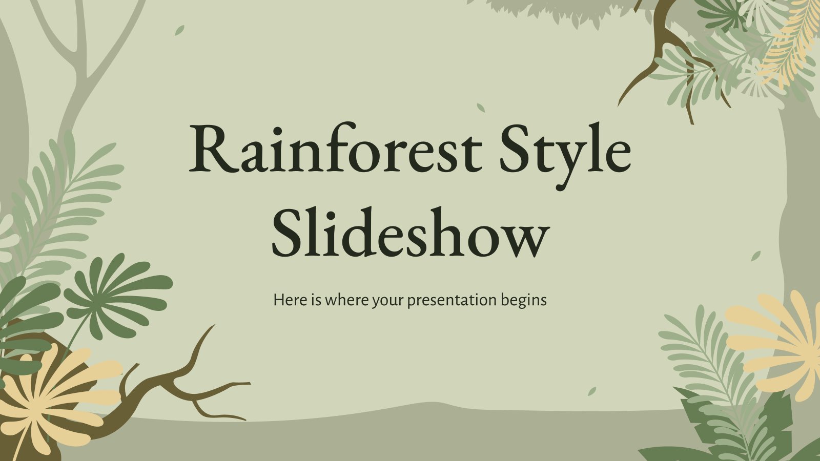 Modelo de apresentação Apresentação de slides em estilo floresta tropical