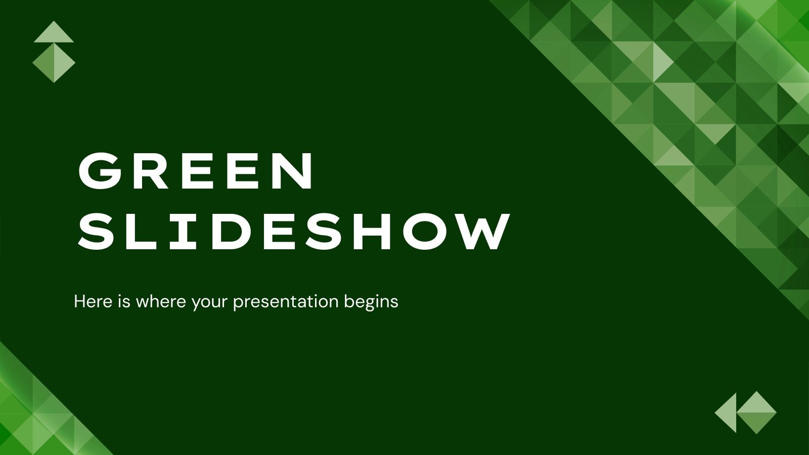Grüne Diashow Präsentationsvorlage