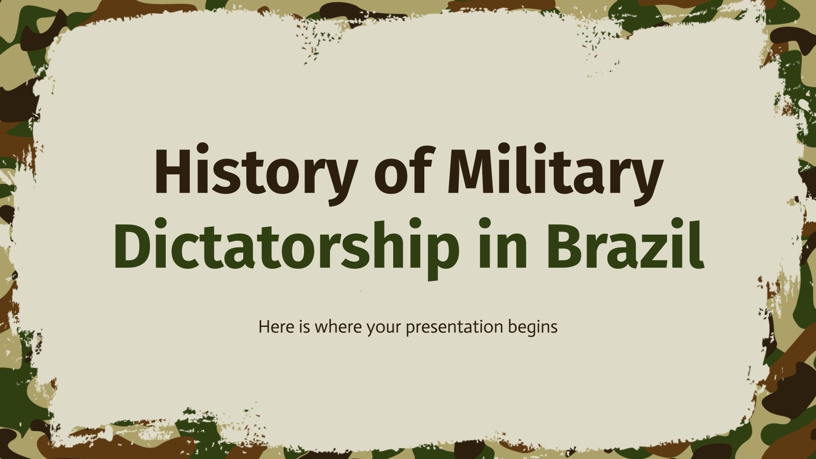 History of Military Dictatorship in Brazil presentation template 