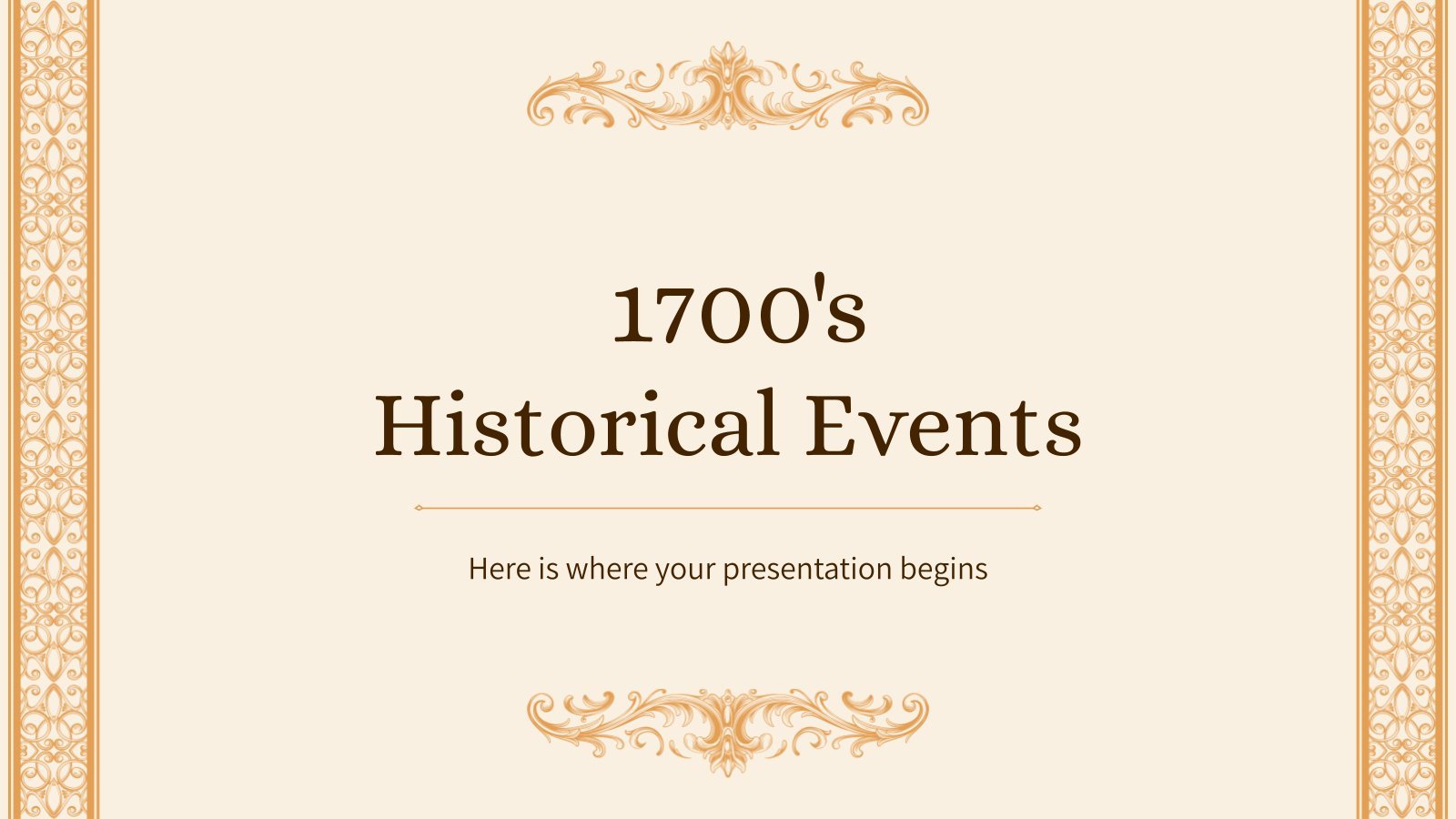 Plantilla de presentación Eventos históricos de 1700