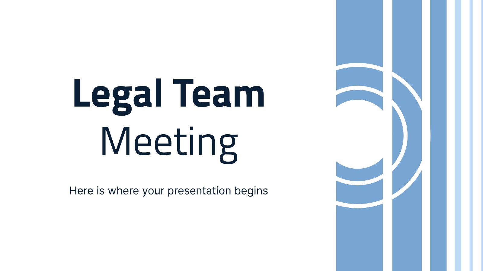 Legal Team Meeting presentation template 