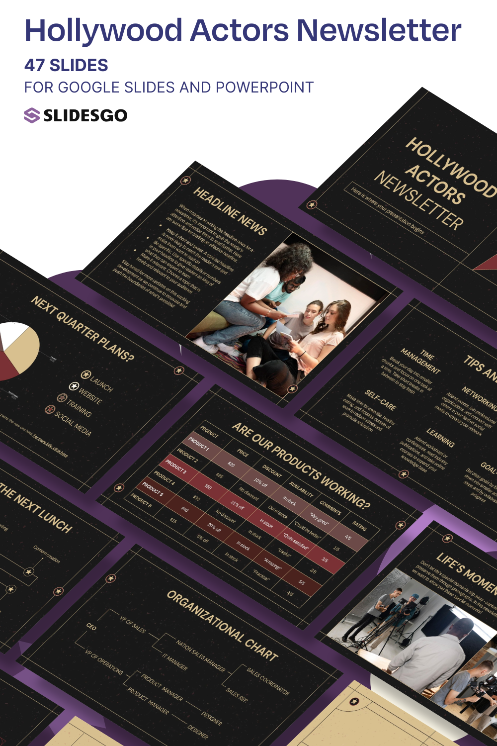 Hollywood Actors Newsletter Presentation