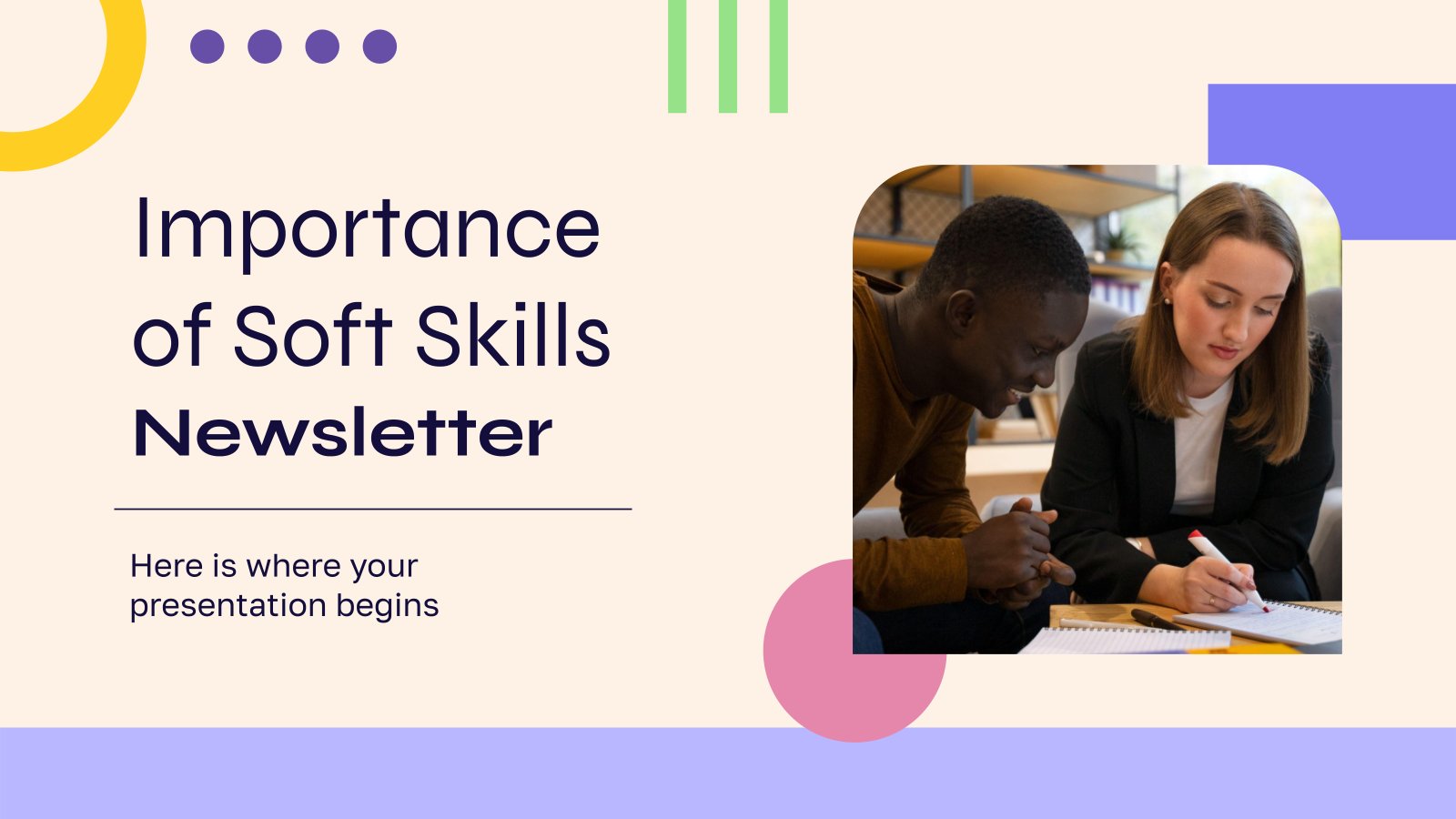 Newsletter zur Bedeutung von Soft Skills Präsentationsvorlage