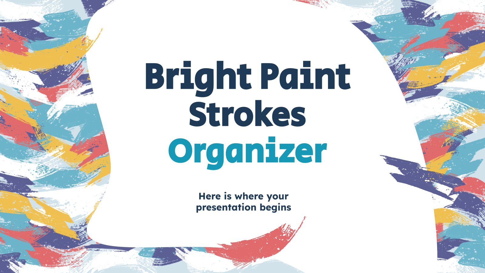 Bright Paint Strokes Organizer presentation template 