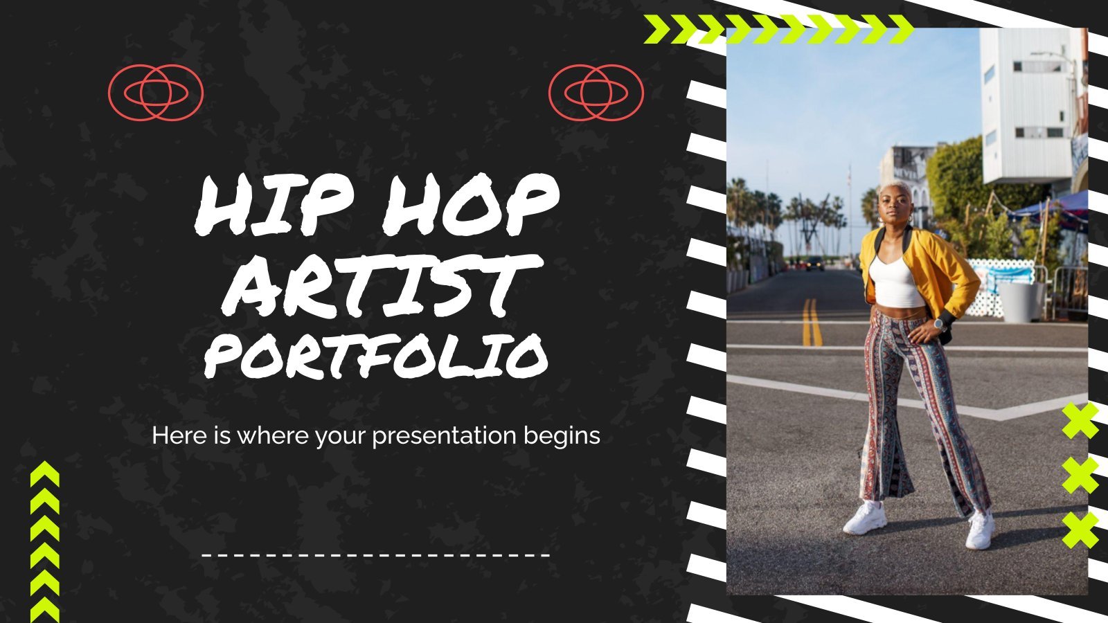 Modelo de apresentação Portfólio de artistas de Hip Hop