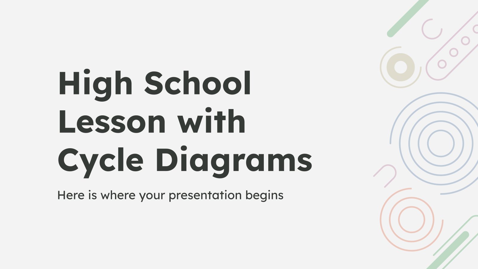 Modelo de apresentação Lição do Ensino Médio com Diagramas de Ciclo