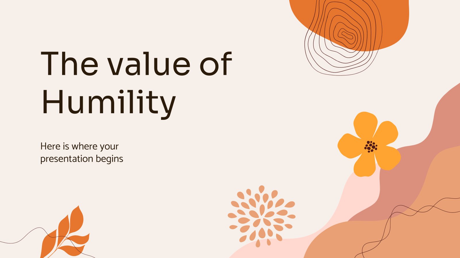 The Value of Humility presentation template 