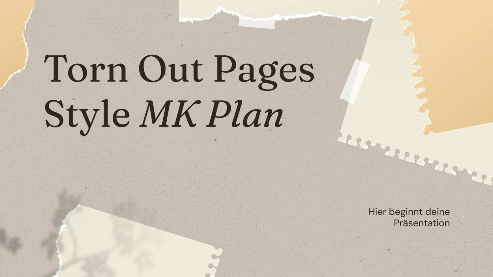 Plan MK de style pages déchirées Modèles de présentation