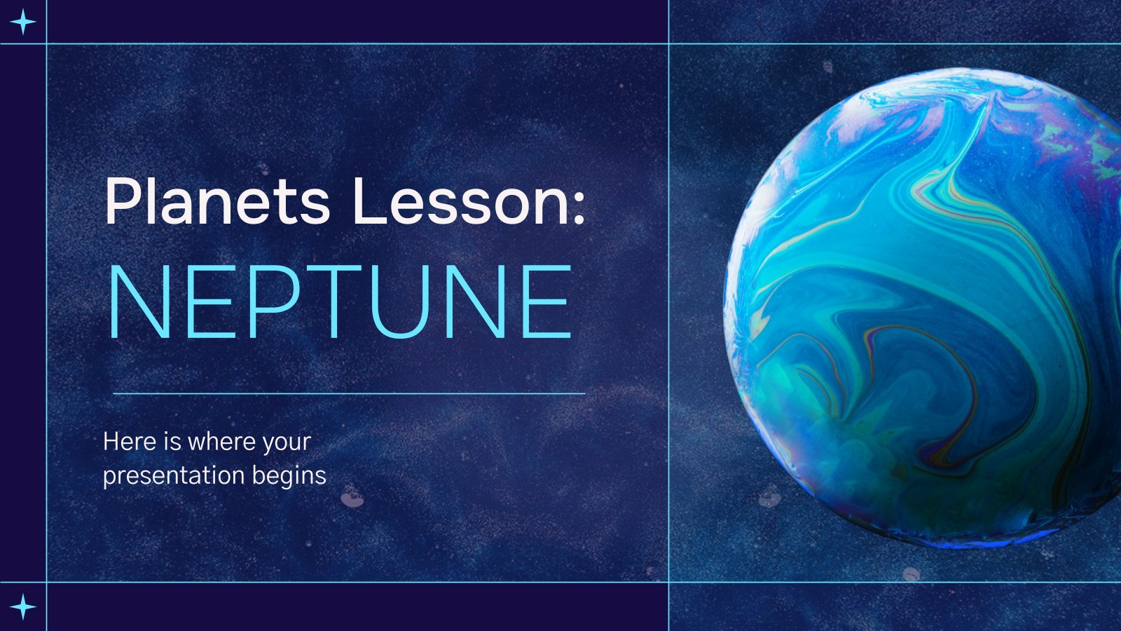 Planets Lesson: Neptune presentation template 