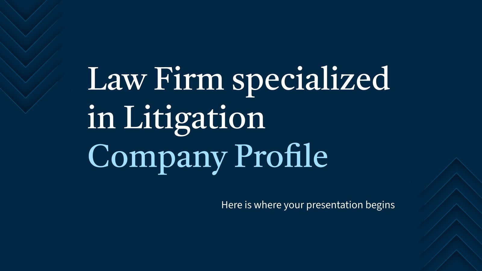 Law Firm specialized in Litigation Company Profile presentation template 