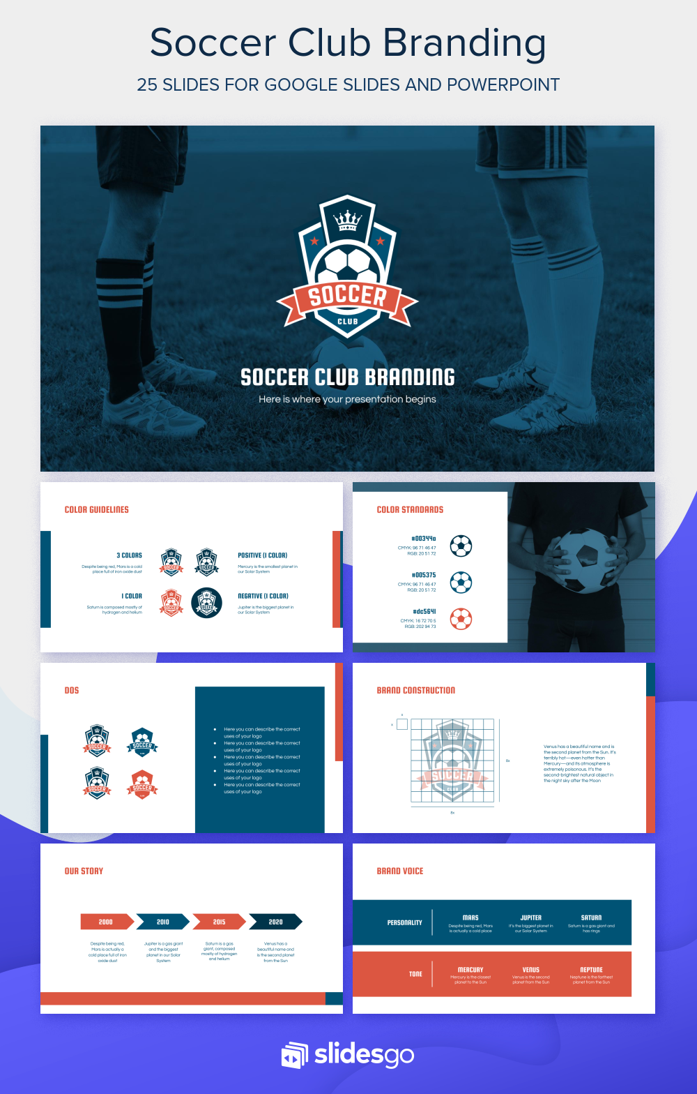 Soccer Club Branding Google Slides Theme and PPT Template