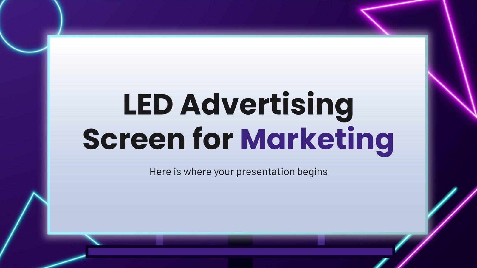 LED Advertising Screen for Marketing presentation template 