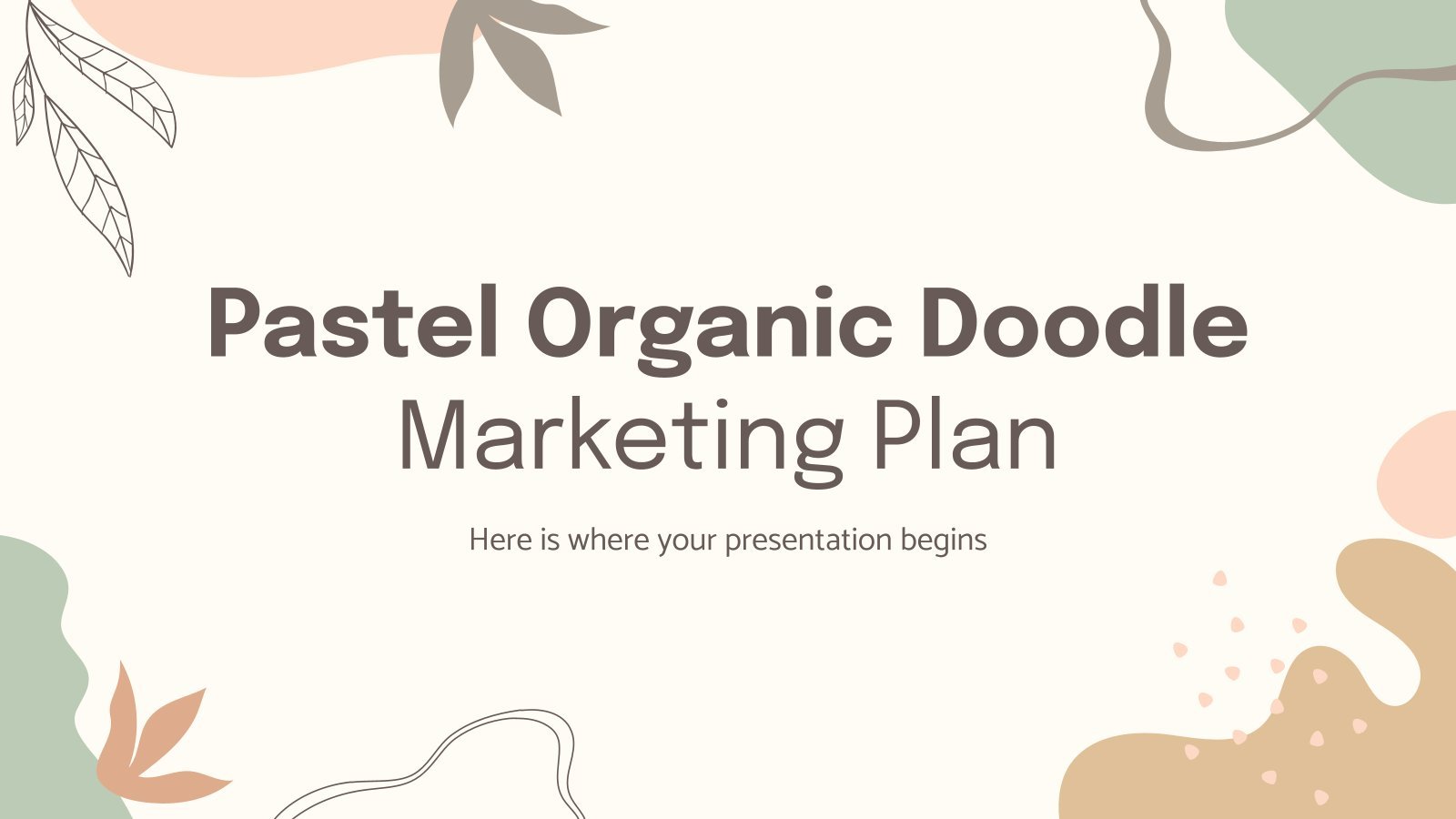 Pastel Organic Doodle Marketing Plan presentation template 