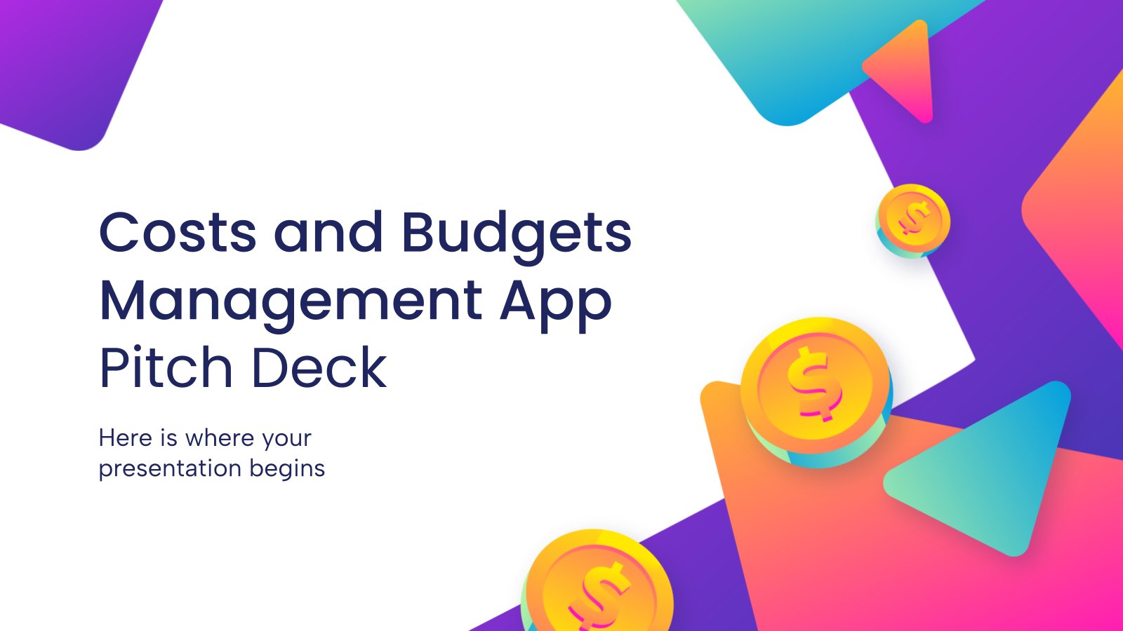 Costs and Budgets Management App Pitch Deck presentation template 