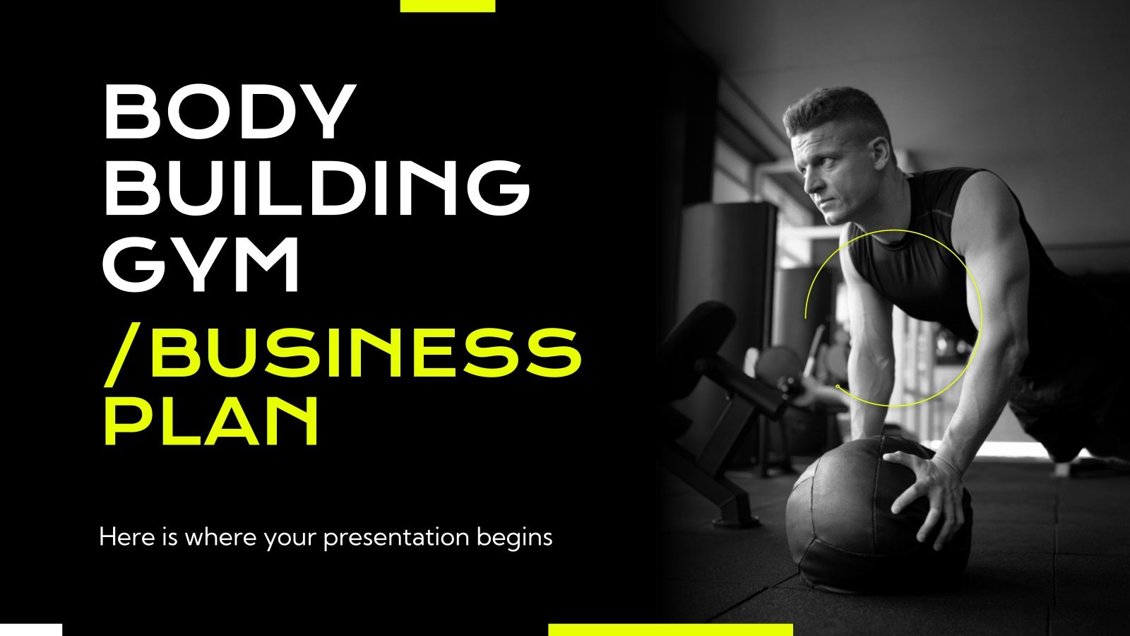 Bodybuilding Gym Business Plan presentation template 