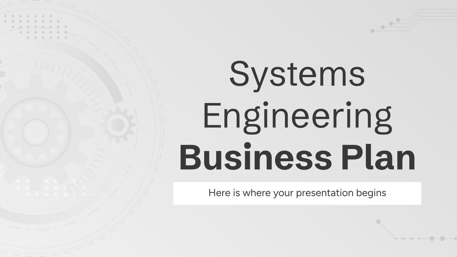 Plantilla de presentación Plan de negocios de ingeniería de sistemas