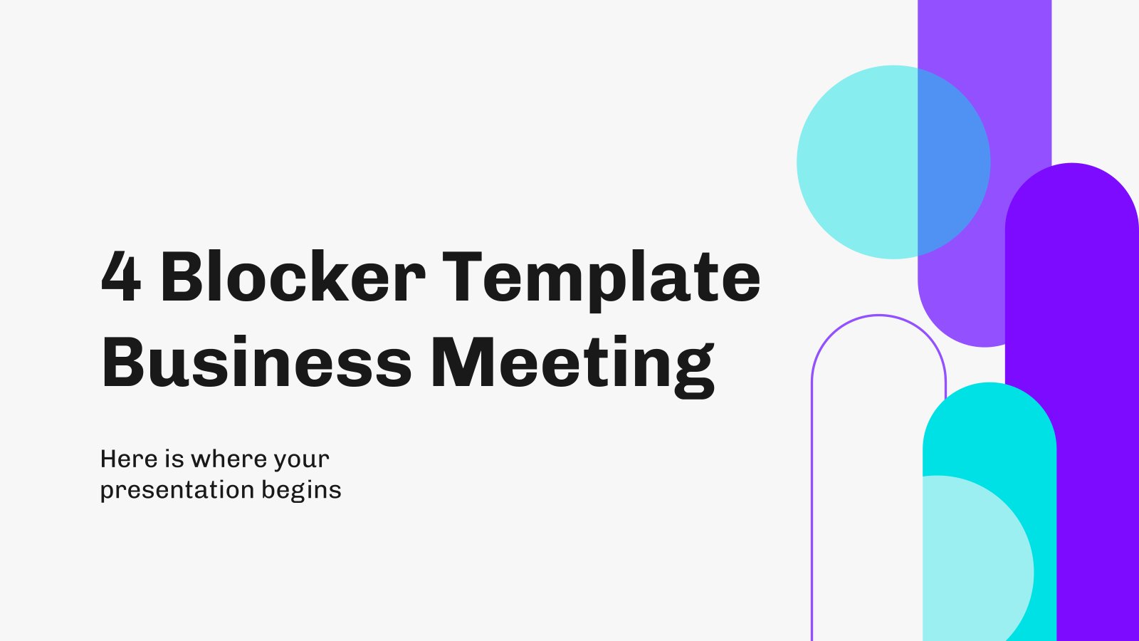 4 Blocker Template Business Meeting presentation template 