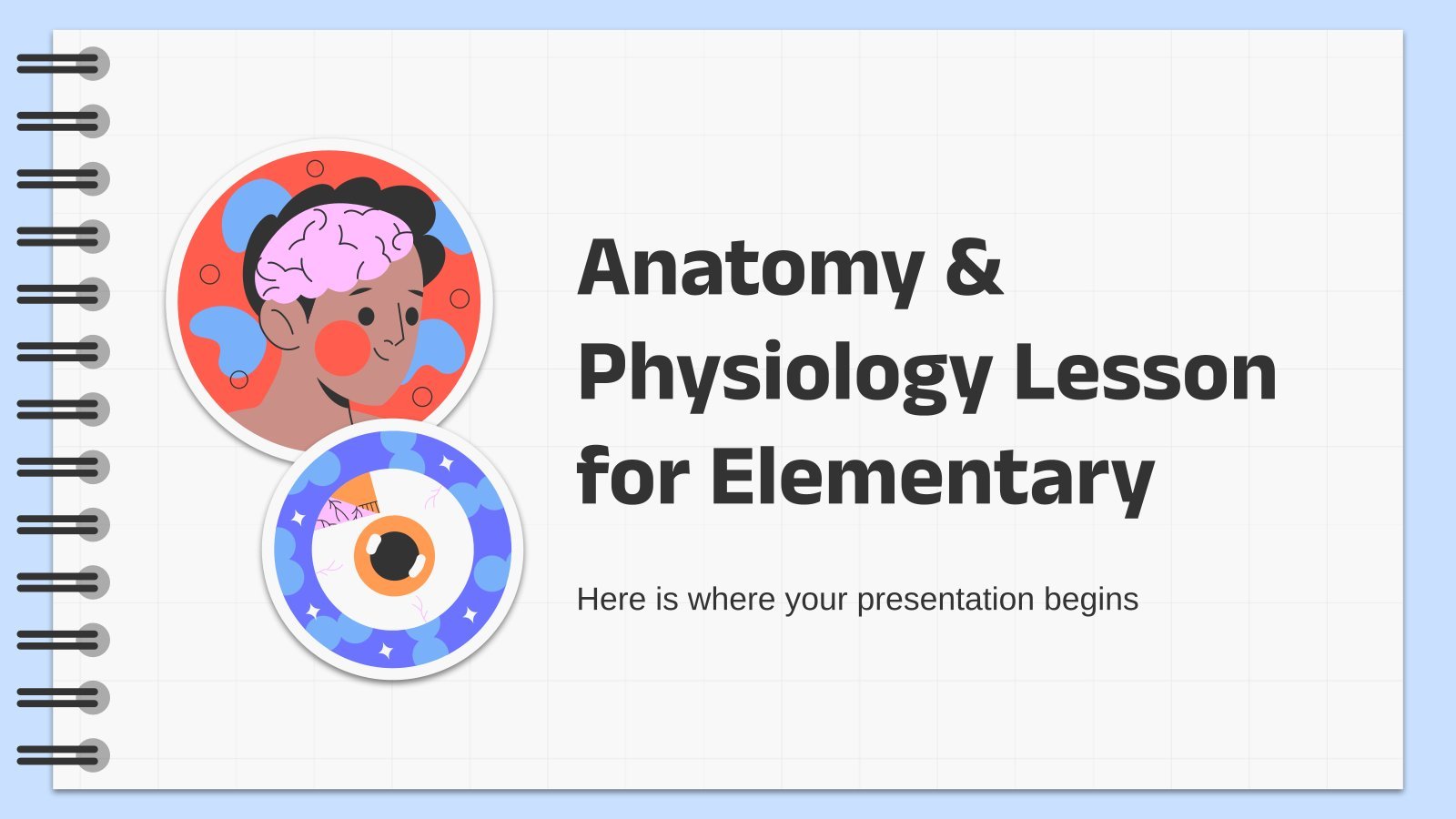 Plantilla de presentación Lección de anatomía y fisiología para primaria