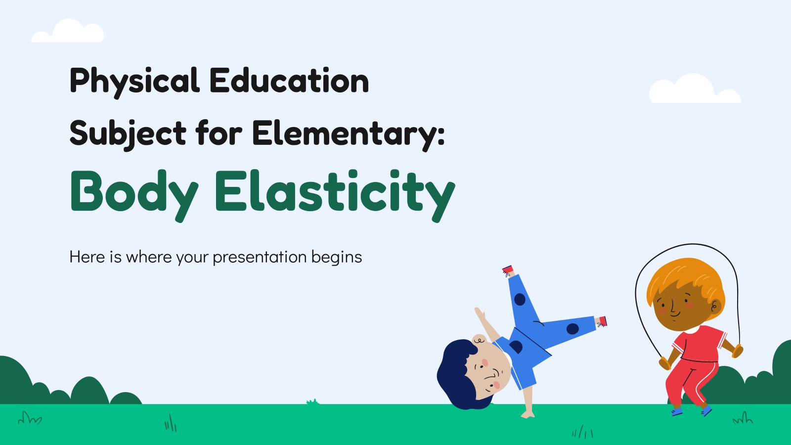 Physical Education Subject for Elementary: Body Elasticity presentation template 