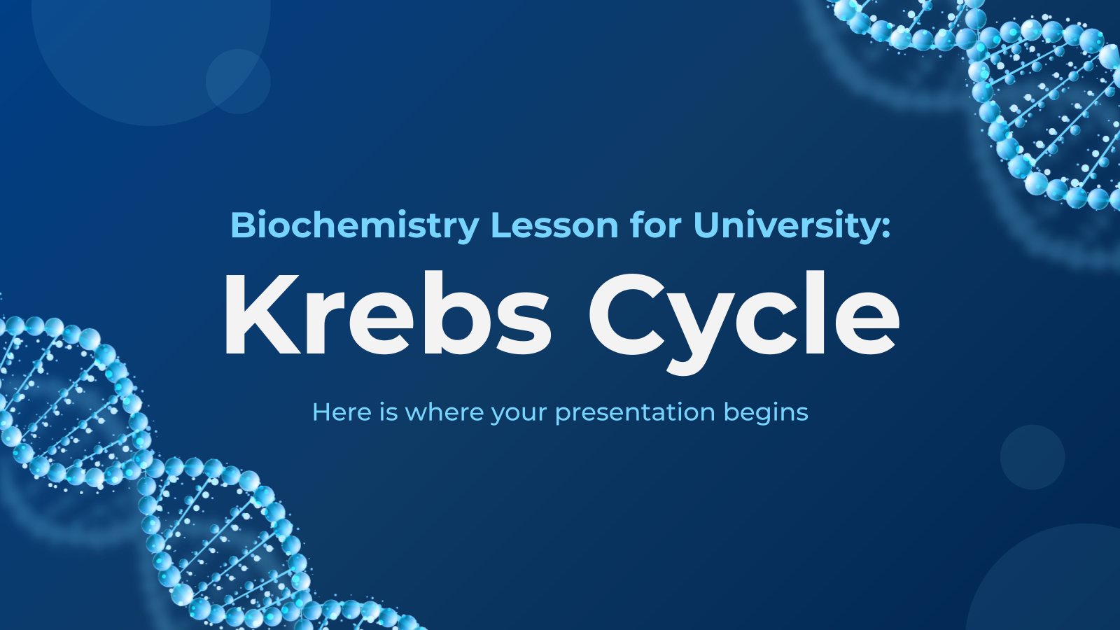 Plantilla de presentación Lección de bioquímica para la universidad: ciclo de Krebs