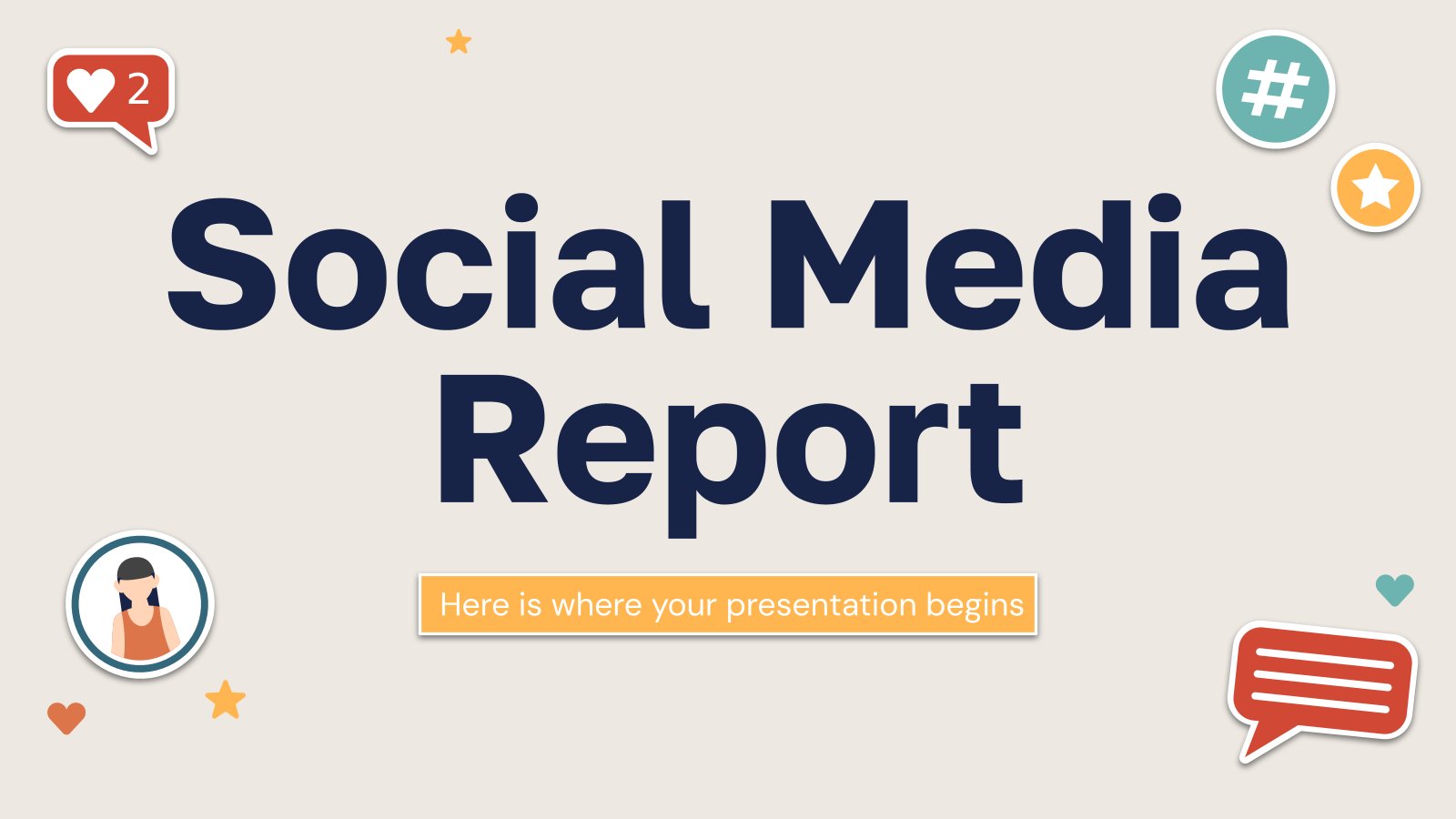 Social Media Report presentation template 