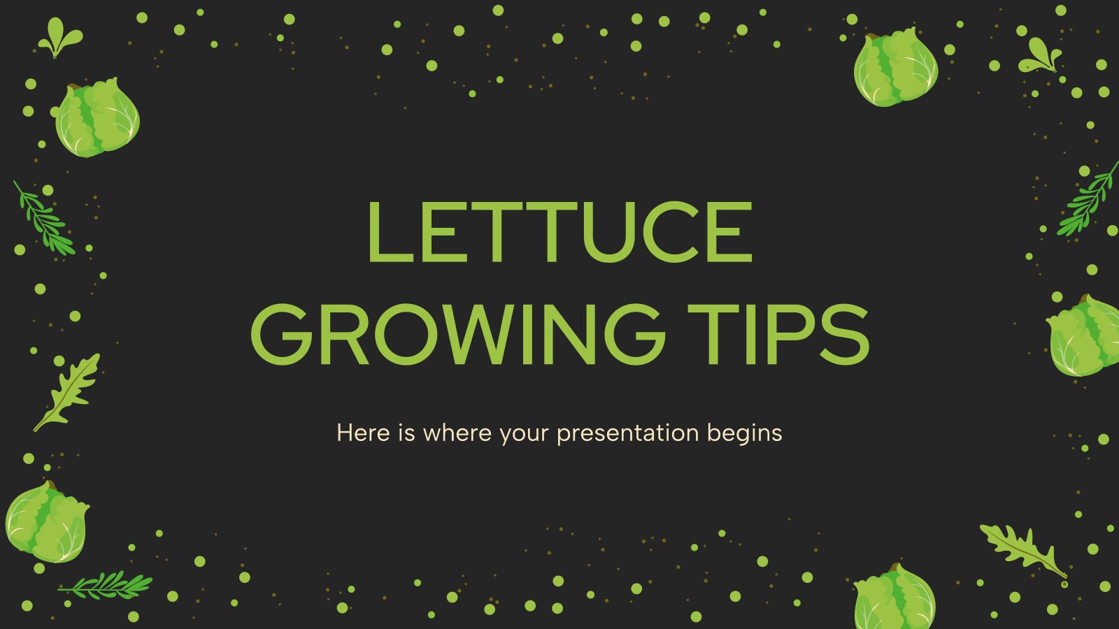 Lettuce Growing Tips presentation template 