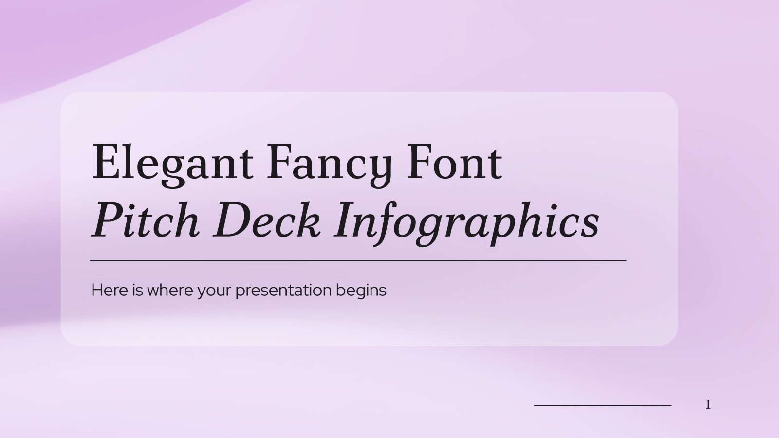 Elegant Fancy Font Pitch Deck Infographics presentation template 