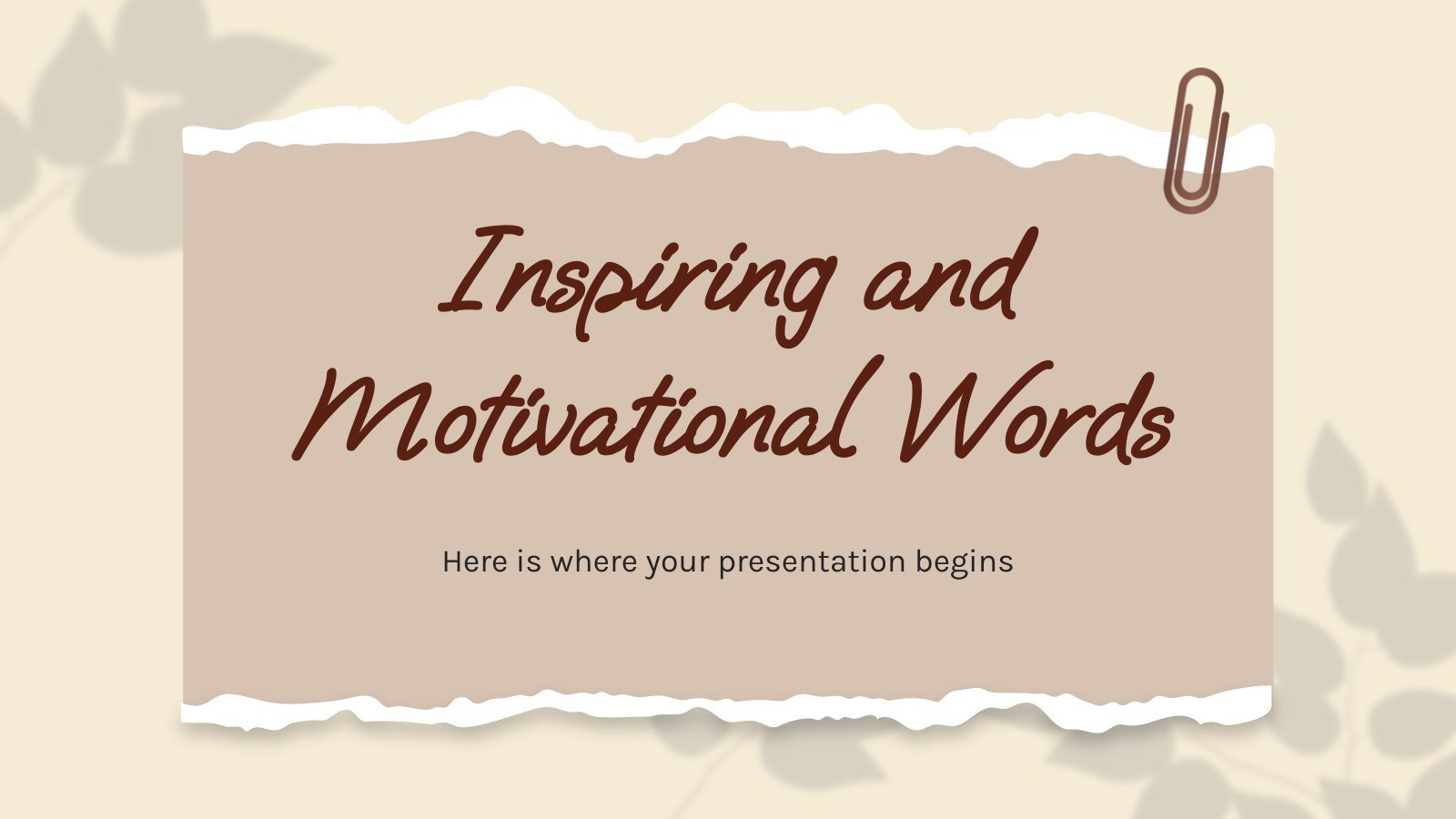 Inspiring and Motivational Words presentation template 