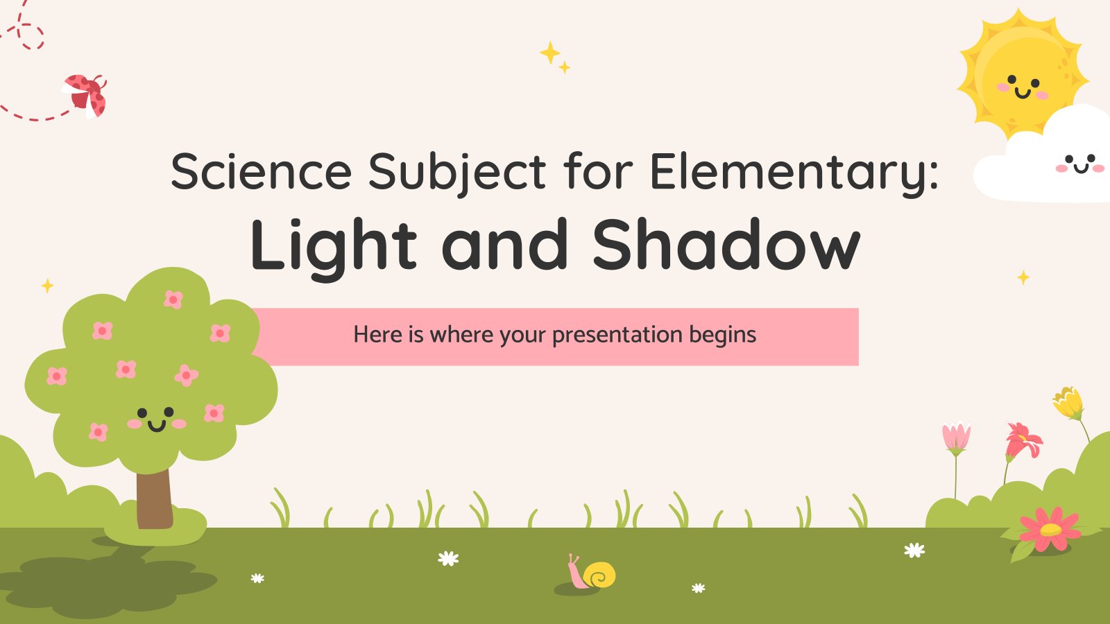 Plantilla de presentación Materia de Ciencias para Primaria: Luz y Sombra