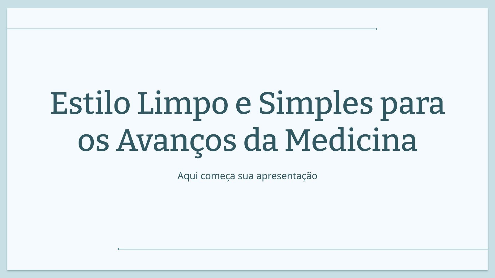Modelo de apresentação Avanço de estilo limpo e simples