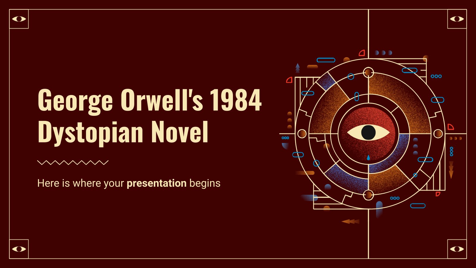 George Orwell's 1984 Dystopian Novel presentation template 