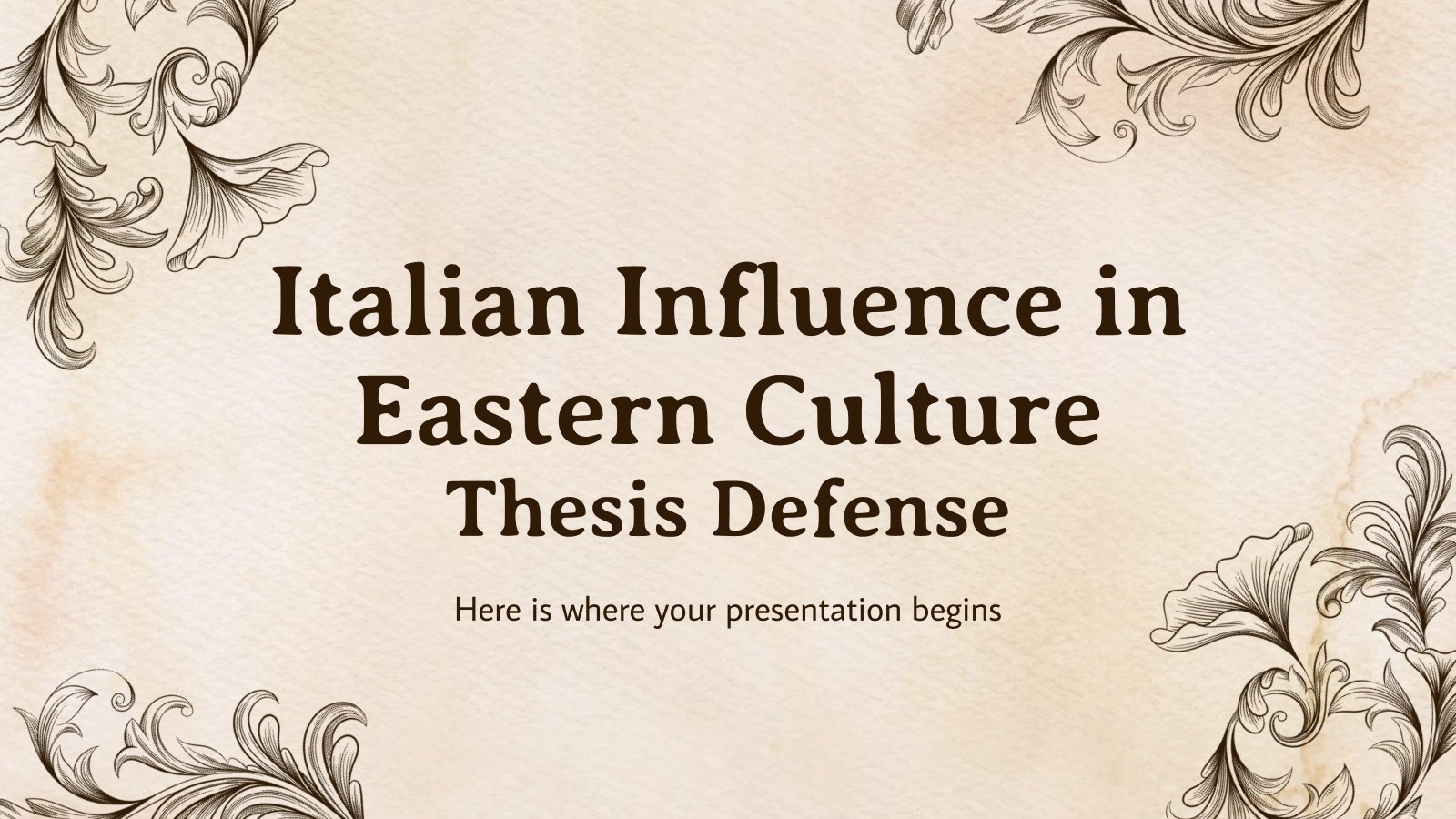 Soutenance de thèse sur l'influence italienne dans la culture orientale Modèles de présentation