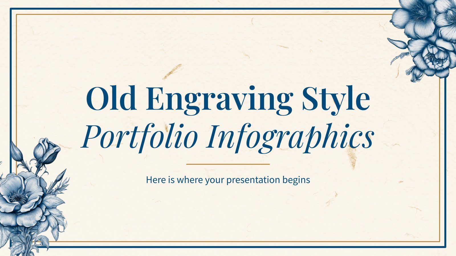 Old Engraving Style Portfolio Infographics presentation template 