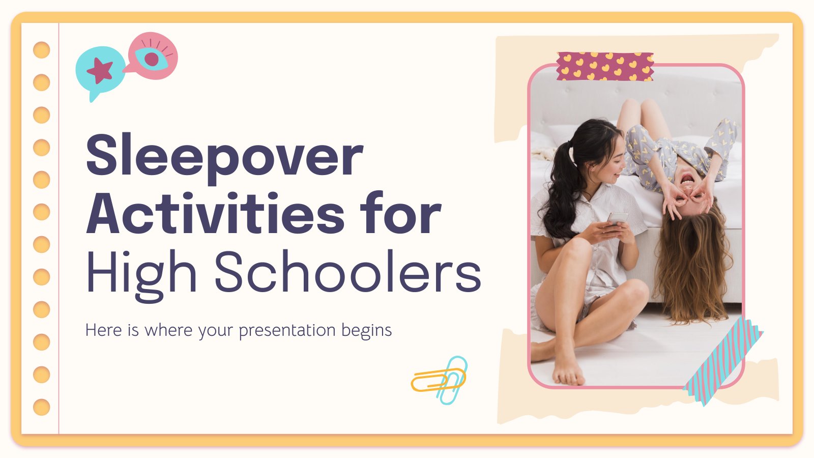 Sleepover Activities for High Schoolers presentation template 