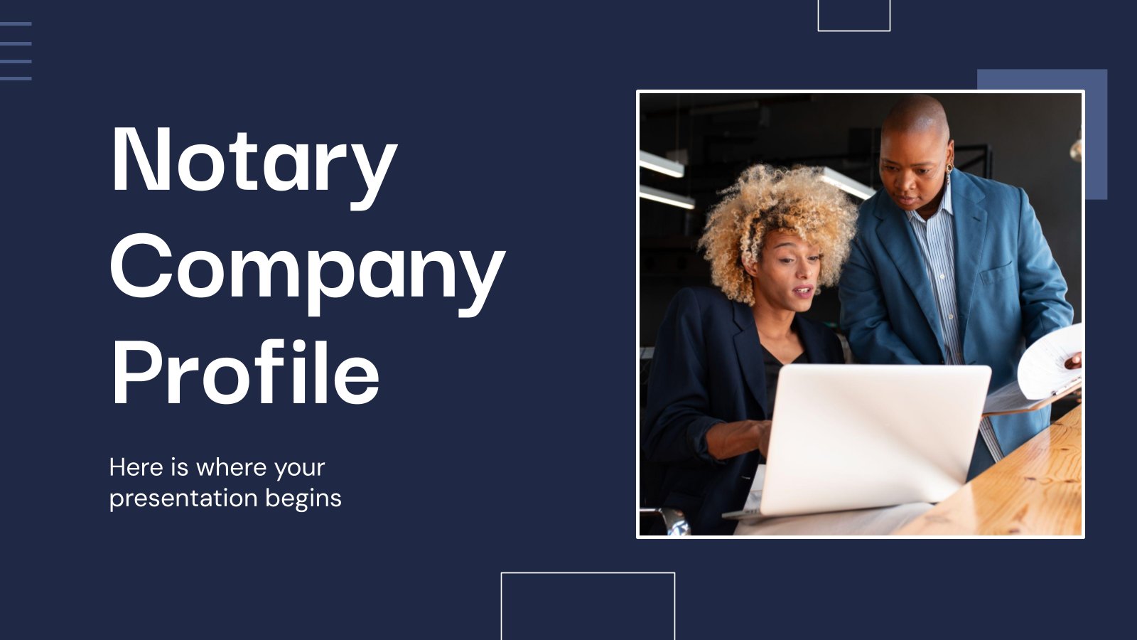 Notary Company Profile presentation template 